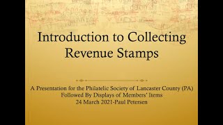 Introduction to Collecting Revenue Stamps [upl. by Atinnor]