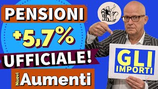 PENSIONI UFFICIALE❗️ANCORA AUMENTI 👉  57 📊 RIVALUTAZIONE 2024 Ecco i nuovi importi ✅ [upl. by Wiles]