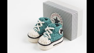 Crochet High Top Booties 03 months Part 1 [upl. by Odlabso]