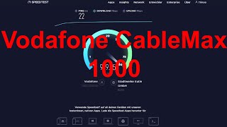 Vodafone CableMax 1000  Speedtest Speedtestnet [upl. by Ailaht]