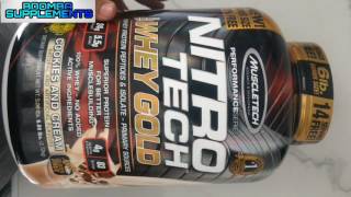 MUSCLETECH NITRO TECH 100 WHEY GOLD CONCENTRATE PROTEIN REVIEW [upl. by Eycal]