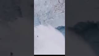 Glacier fall glacier calving Large iceberg breaking over Iceberg breaking up glacier collapse [upl. by Nilauqcaj]