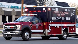 Lorton Volunteer Fire Department Medic 419 Responding [upl. by Bucher6]