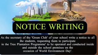 TREE PLANTATION PROGRAMME ON YOUR SCHOOL NOTICE WRITING [upl. by Jempty613]