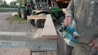 Creating Clear 64 Red Oak V Joint Decking from 3 years dry Rough Sawn Red Oak [upl. by Atterg]