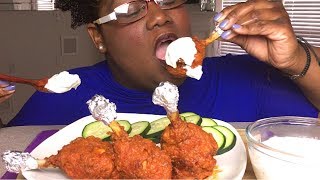 BUFFALO CHICKEN LOLLIPOPS 먹방 MUKBANG  RECIPE 치킨 롤리팝 먹방 레시피와 함께 [upl. by Volny]