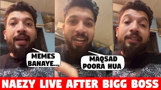 NAEZY LIVE TALKING ABOUT BIGG BOSS OTT3  NAEZY REPLY ON SANA MAKBUL  NAEZY NEW SONG [upl. by Drobman]