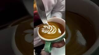 Cappuccino with two arts baristas coffeeart coffee latteartist latteart latte cappuccino [upl. by Eidna528]