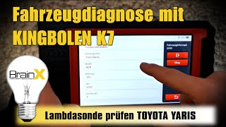 OBD Fahrzeugdiagnose Kingbolen K7  Lambdasonde prüfen Toyota Yaris [upl. by Auqenahs]