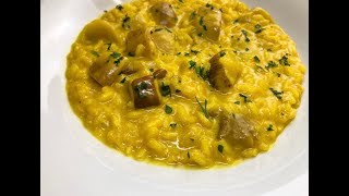 RISOTTO ALLO ZAFFERANO CON PORCINI E TOMA PIEMONTESE CUCINANDOMELAGODO [upl. by Otokam]