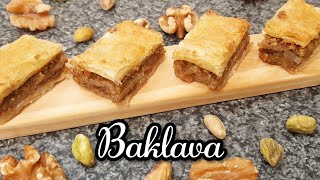 Baklava Recipe  Pistachios amp Walnuts  Middle Eastern Recipe [upl. by Lacie888]