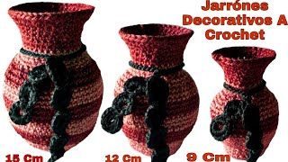 Cómo tejer jarrónes a crochet Paso A Paso gratis [upl. by Ehcar]