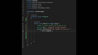 How To Count Length Of String In C csharp shorts csharp coding programming [upl. by Annaihr]