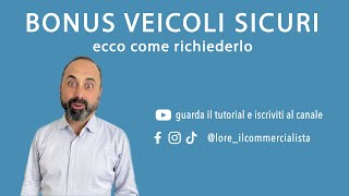 Ecco il TUTORIAL per richiedere il Bonus Veicoli Sicuri nel sito del Ministero dei trasporti [upl. by Blanchette]