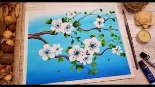 Tutorial Pictura de Primavara 💮 FLORI de MAR 💮 Invata sa Pictezi [upl. by Josephina]