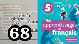 mes apprentissages en français 5 AP page 68 production de lécrit compléter un texte lacunaire [upl. by Lseil]