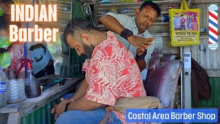 Head Massage Back Massage Neck Crack by Costal Side Indian barber  ASMR Best Massage Therapy [upl. by Idnic759]