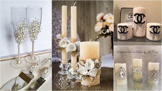 DOLLAR STORE WEDDING DECOR DIY Candle amp Champagne Flutes [upl. by Yeliak]