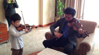 Bach D Minor Two Violins Concerto  吕思清和  Christian Li Aged 6 [upl. by Marchal]