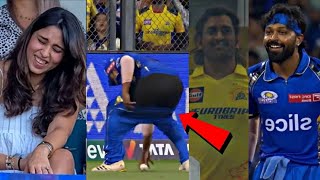 Ritika Sajdeh Laughing moment when Rohit Sharmas pant came out during Live Match  CSKvsMI [upl. by Islaen]