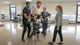 ReWalk exoskeleton therapy at Helen Hayes Hospital [upl. by Ahsanat]