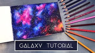 How to Draw a Galaxy  Coloured Pencil Tutorial [upl. by Llerrom]