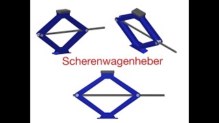 Scherenwagenheber Auto Auflagerkräfte berechnen Wagenheber Lagerkräfte bestimmen Festlager Loslager [upl. by Player]