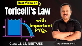 6 Torricellis Law of Efflux  Fluid Mechanics  11th Physics neet cbse umeshrajoria [upl. by Odrautse430]