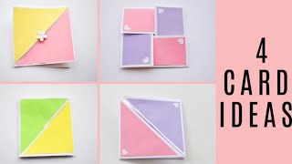 4 Easy Scrapbook Card Making Ideas  How to make Lapbook Cards  Surprise Card Ideas [upl. by Burhans]