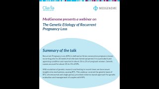 The Genetic Etiology of Recurrent Pregnancy Loss [upl. by Baryram372]