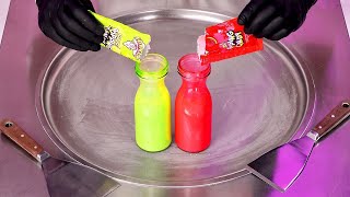 Warheads Sour Popping Candy  sweet amp sour Experiment with Sour Candies  Ice Cream Rolls ASMR [upl. by Skillern]