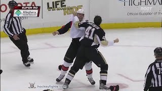 Zack Smith vs Robert Bortuzzo Feb 3 2014 [upl. by Hittel230]