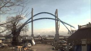 Cedar Point 2013 GateKeeper Construction Time Lapse Week 29 21813  22413  Angle 2 [upl. by Ydieh279]