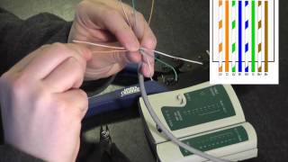 How to wire a RJ45 Plug onto Cat5 Cable HD [upl. by Richers]