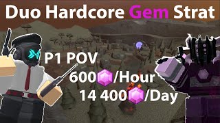 Easy Duo Gem Grind In Hardcore  P1 POV  Tower Defense Simulator [upl. by Ponce]