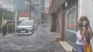 Super heavy rain in Indonesian village Time to Get Rid of Stress and Insomnia [upl. by Trescott]