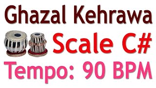 Ghazal Kehrawa Loop I 90 BPM I Scale C Sharp I ग़ज़ल कहरवा लूप [upl. by Nosraep752]