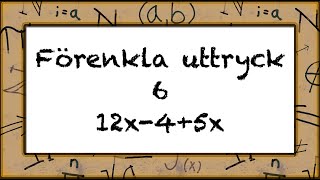 Förenkla uttryck 6 [upl. by Dumanian]