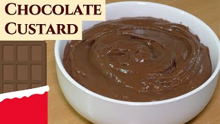 Chocolate Custard Cream  Chocolate Pastry Cream  Chocolate Cream Filling Recipe [upl. by Kotto]