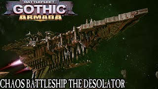 Chaos Battleship The Desolator  Battlefleet Gothic Armada [upl. by Nozicka358]