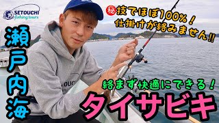 【タイサビキ】なが〜いサビキがほぼ100！絡まずに釣りができる方法をお伝えします‼︎ in 岡山県宇野港発 瀬戸内海【真鯛】 [upl. by Xaviera]