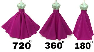 How to Make Easy Double Circle Skirt Full Flare Umbrella Skirt and Half Circular Skirt [upl. by Thaddus898]