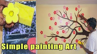 painting wall art Ideas easy DIY flowers [upl. by Kurys]