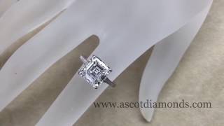 Asscher Cut Diamond Solitaire Diamond Band Engagement Ring [upl. by Turrell781]