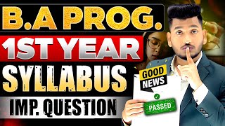 BA Program 1st Year Semester 1st Latest Syllabus  Important Questions with Answer  NEP [upl. by Tati]