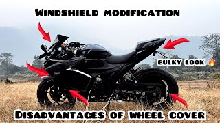 Gixxersf Windshield modified  Disadvantages of Wheelcover  Modifications [upl. by Sim]