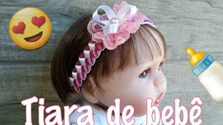 🌼como fazer tiara trançada para recém nascido RNvenda muito💰newborn tiara [upl. by Yetac]