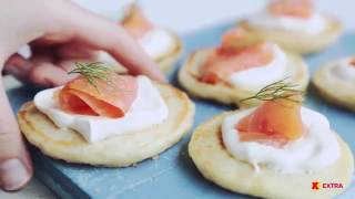 Blinis med røkelaks  EXTRA [upl. by Selda173]