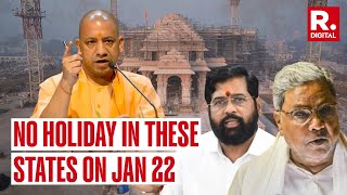 UP Goa Declares Holiday On Jan 22 Leaders Demand Holiday In Maharashtra  Ram Mandir Inauguration [upl. by Kcirdde]