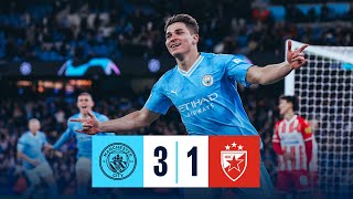 HIGHLIGHTS ALVAREZ STARS AS CITY START CHAMPIONS LEAGUE DEFENCE WITH WIN  Man City 31 Red Star [upl. by Schwab864]